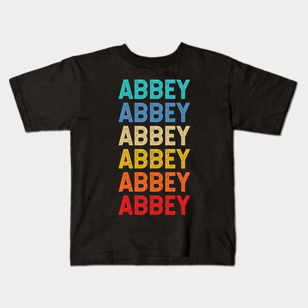 Abbey Name Vintage Retro Custom Gift Named Abbey Kids T-Shirt by CoolDesignsDz